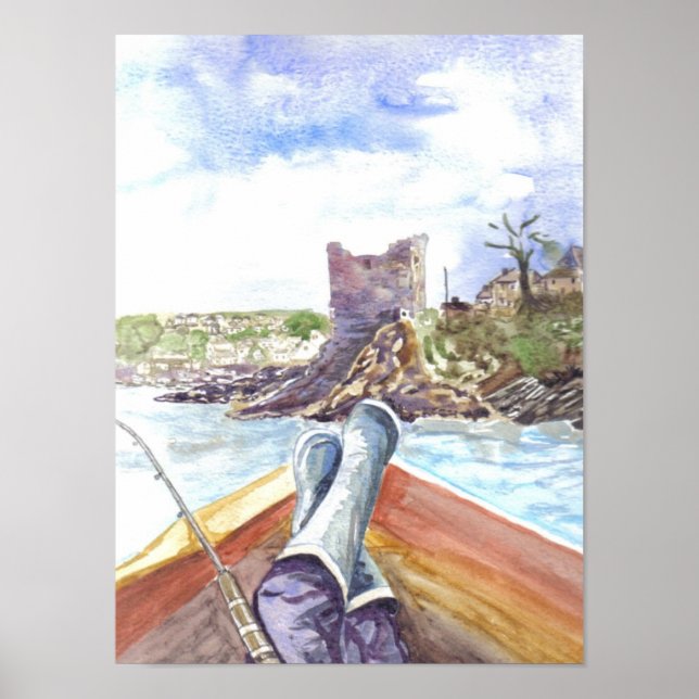 Pêche au large de Polruan Poster (Devant)