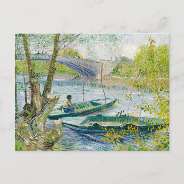 Pêche au printemps Vincent Van Gogh Carte postale (Devant)