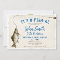 Pêche C'est O-fish-al Adulte Invitation d'annivers