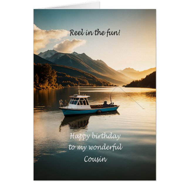 Pêche Cousin à bord d'un bateau Anniversaire (Devant)