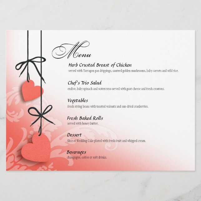 Pêche de menu de dîner de sentiments profonds (Devant)