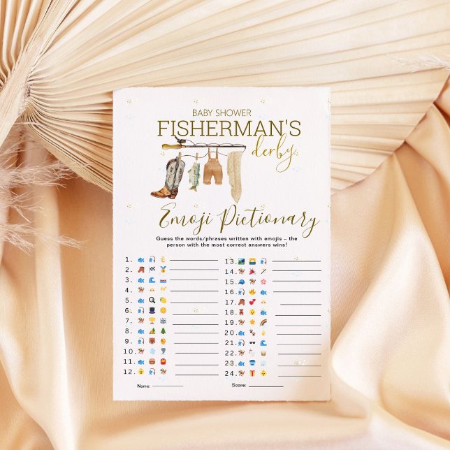 Pêche Derby Baby shower Emoji Pictionary Jeu (Créateur téléchargé)