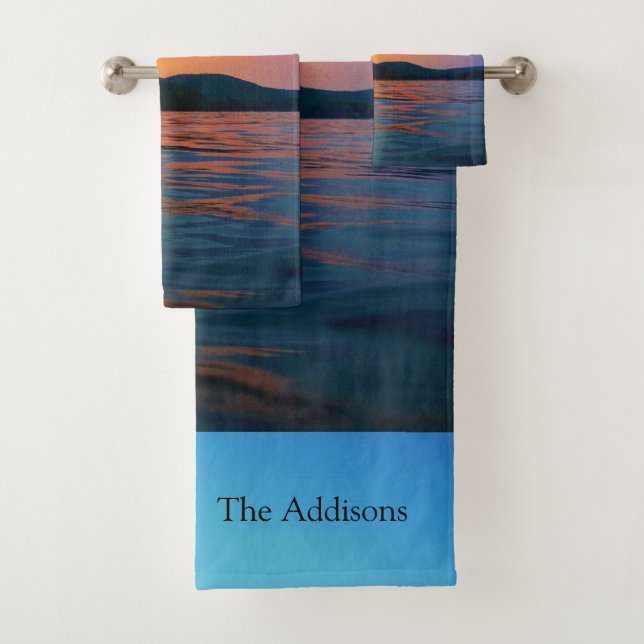 Pêche et bleu coucher de soleil Lac Beach Nature P (En situation)