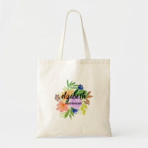 Pêche et sac fourre-tout de femme de ménage à fleu