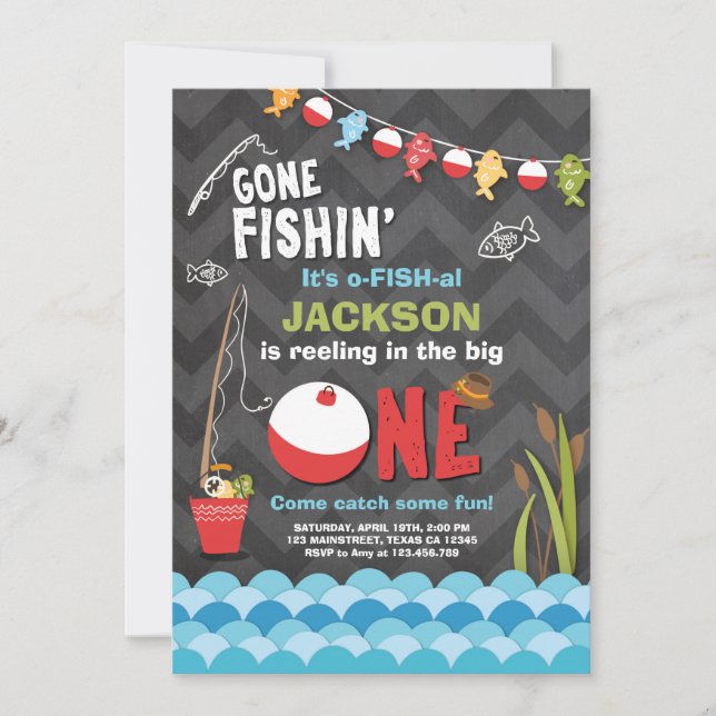 Pêche Invitation Anniversaire Reeling Le grand (Devant)