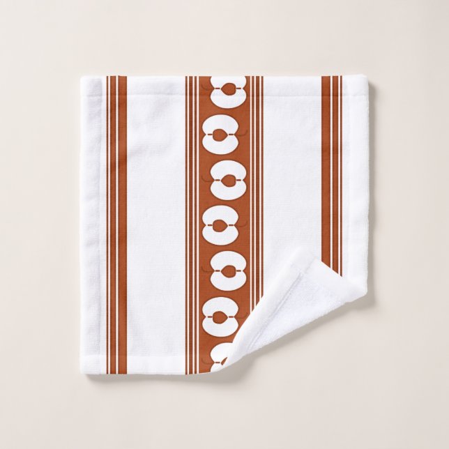 Pêche Luxe Rayures Jacquard (Gant de toilette)