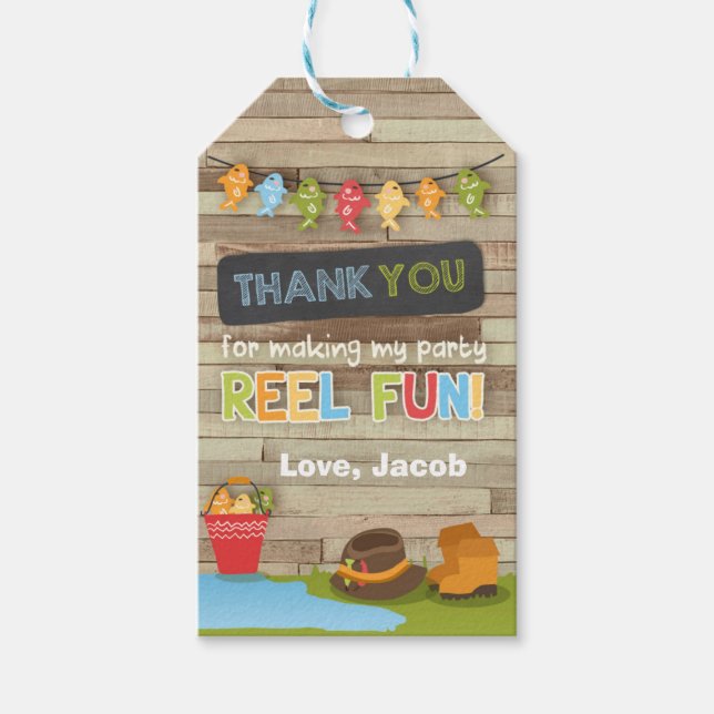 Pêche merci en faveur étiquette cadeau Pêche libre (Devant)