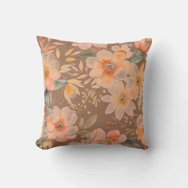 Pêche molle et oreiller vert fleuri à lancer (Recto)