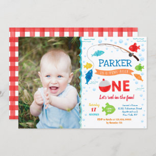 Pêche O-fish-ally ONE 1er anniversaire Invitations