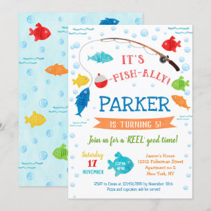 Pêche première 2ème 3ème anniversaire Invitations