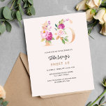 Pêche rose or floral Sweet 16 invitation budgétair<br><div class="desc">Une invitation moderne, élégante et glamour pour une fête Sweet 16, 16e anniversaire. Un arrière - plan de couleur pêche. Décoré avec des numéros de foral en faux or et rose. Le nom est écrit avec un script de style moderne écrit à la main. Personnalisez et ajoutez les détails de...</div>