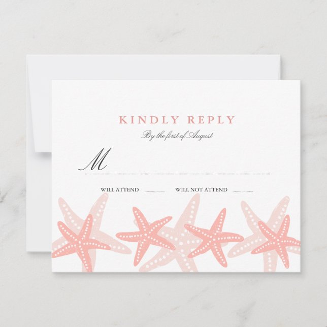 Pêche Starfish Beach Wedding RSVP (Devant)
