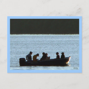 Pêche sur carte postale Sunset