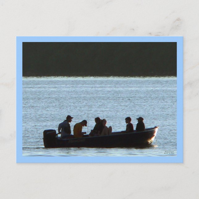 Pêche sur carte postale Sunset (Devant)