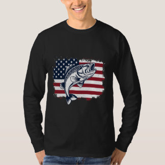 Pêche T-shirt USA Fishing Flag
