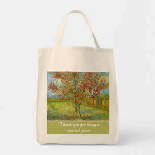 Pêche vintage rose fleurie merci sacs