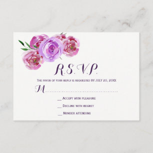 Pêcher violet prune pivoines mariage floral RSVP