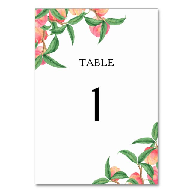 Pêches à l'aquarelle - numéro de table de mariage (Par défaut)