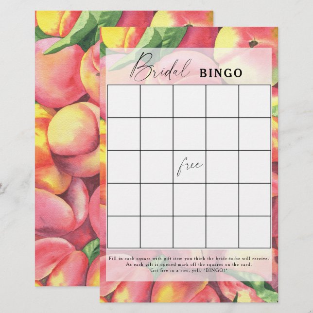 Pêches - Jeu de bingo pour enterrement de vie de j (Devant / Derrière)