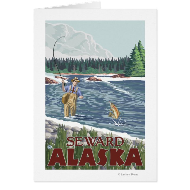 Pêcheur à la mouche - Seward, Alaska (Devant)