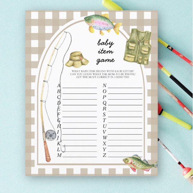Pêcheur Baby Item Jeu. Jeu baby shower (Créateur téléchargé)