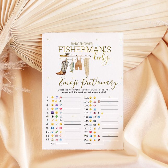 Pêcheur Derby Baby shower Emoji Pictionary Jeu (Créateur téléchargé)