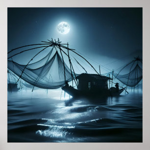 Pêcheur du Vietnam Affiche d'Art du Monde