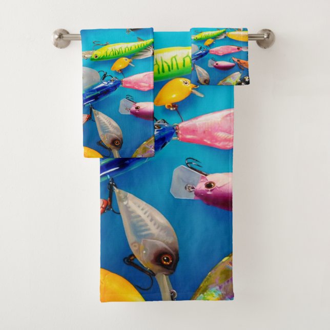 Pêcheur sportif leurres de pêche Crochets sur fond (En situation)