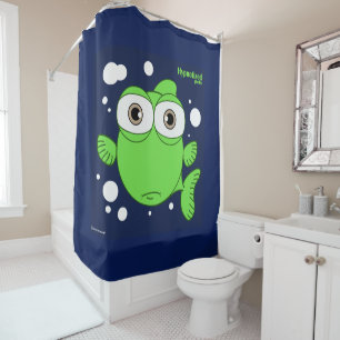 Pêchez (vert, bleu marine BG) le rideau en douche