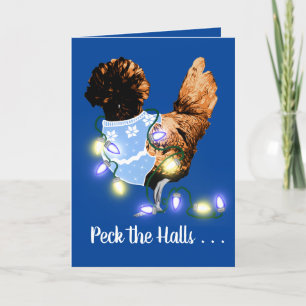 Peck the Halls Golden Laced Polonais carte de Noël
