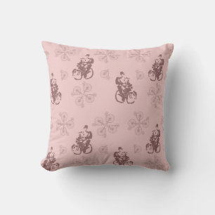 Pédaler à la liberté Coussin de vélo rose