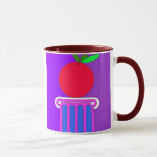 pedastal avec la tasse de pomme