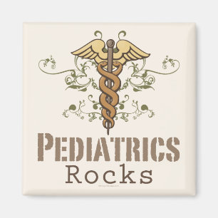 Pediatrics Rock Pediatricien Caduceus Magnet