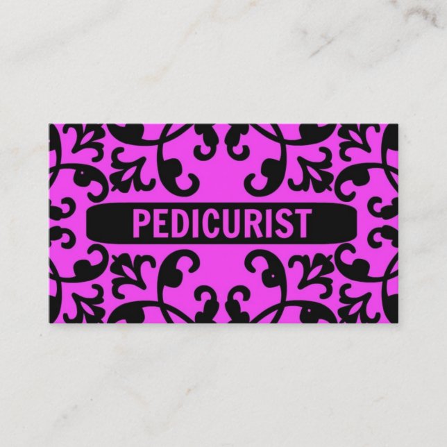 Pedicurist Hot rose Damask Carte de visite (Devant)