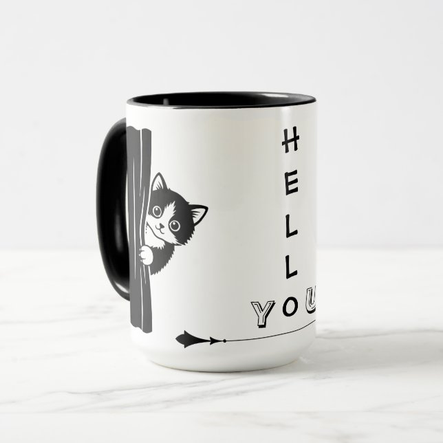 Peekaboo Cat Funny Mug (Devant gauche)