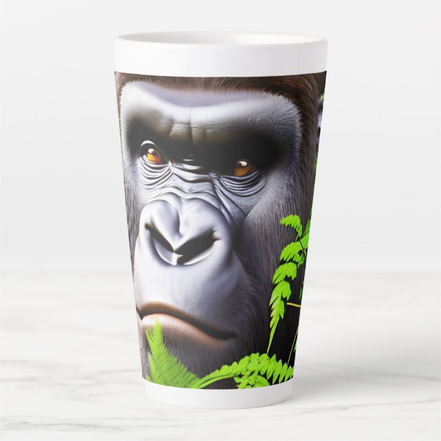 Peekaboo Gorilla, Latte Café Mug (Devant)