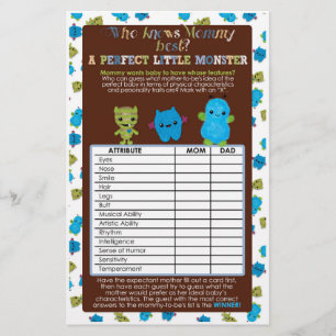 PeekaBoo Monsters Baby shower Jeu parfait bébé