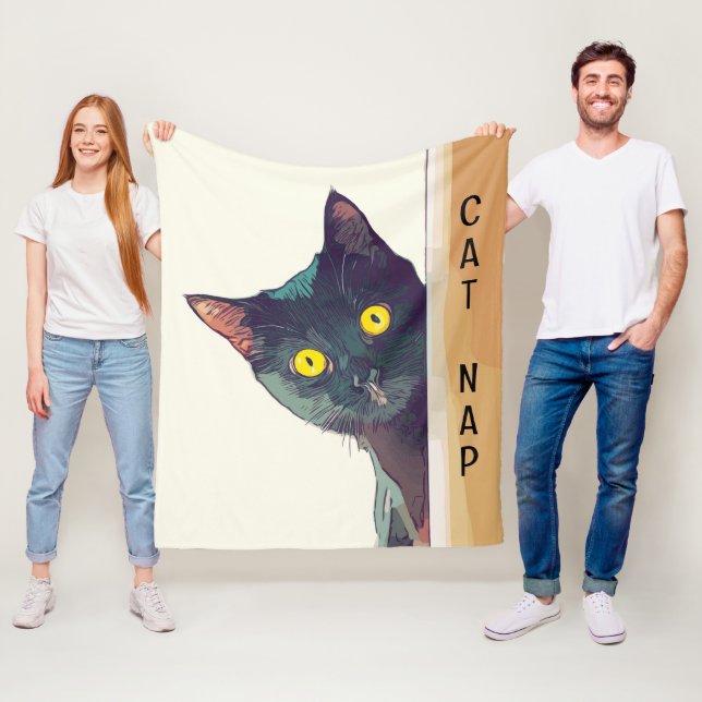 Peeking Cat Design Couverture polaire (En situation)