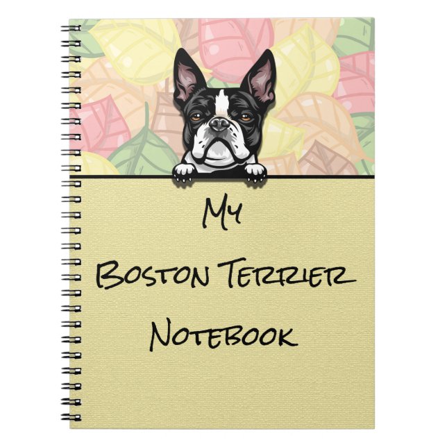 Peeking Cute Boston Terrier carnet (Devant)