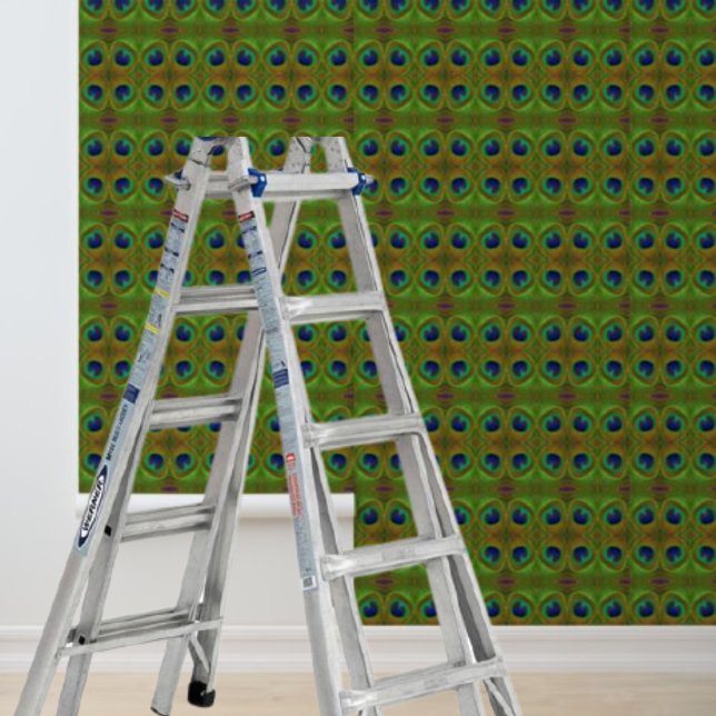 Peel et bâton papier peint bleu vert Peacock (Peel and Stick Wallpaper Blue Green Peacock Wallpaper)