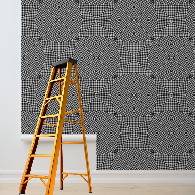 Peel et bâton papier peint noir blanc chèques carr (Peel and stick wallpaper Black white checks square Wallpaper)