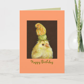 peep avec la carte casquette en fleurs de courge