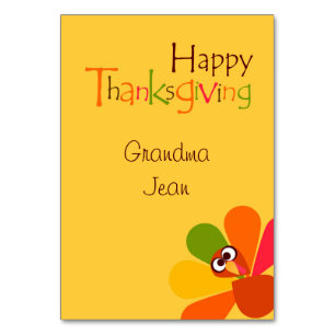 Peeping Turkey Thanksgiving Menu Place Cartes