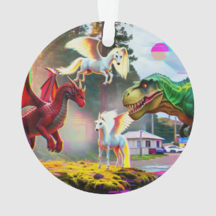 Pégase, dragon et dinosaure mythiques et préhistor