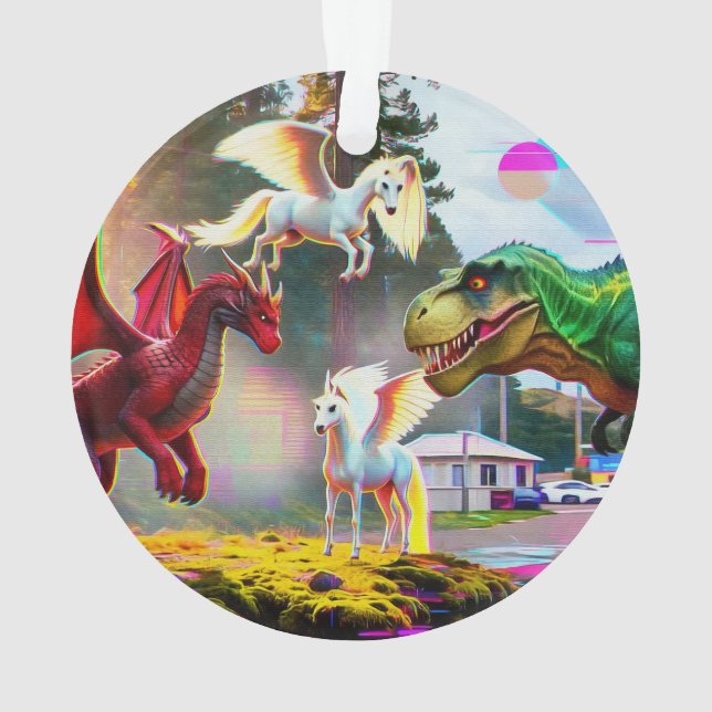 Pégase, dragon et dinosaure mythiques et préhistor (dos)