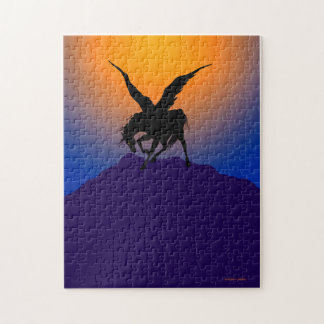 "Pegasus noir à l'aube puzzle de temps"