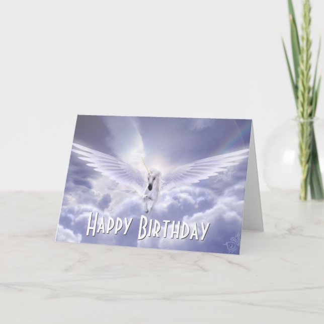 Pegasus Unicorn Bonne carte de voeux d'anniversair (Devant)