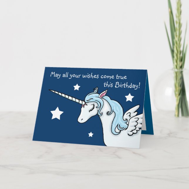 Pegasus Unicorn souhaite la carte d'anniversaire (Devant)