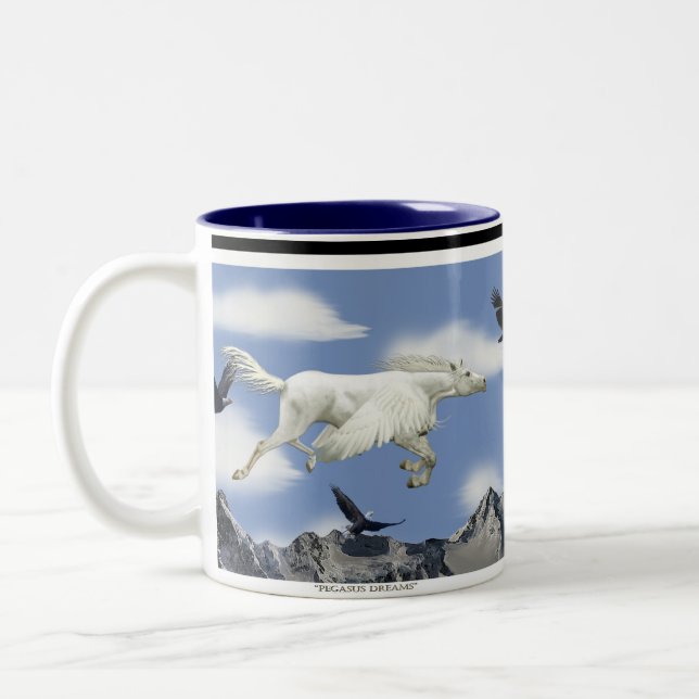 Pegasus volant & Eagles Imaginaire Art Mug (Gauche)