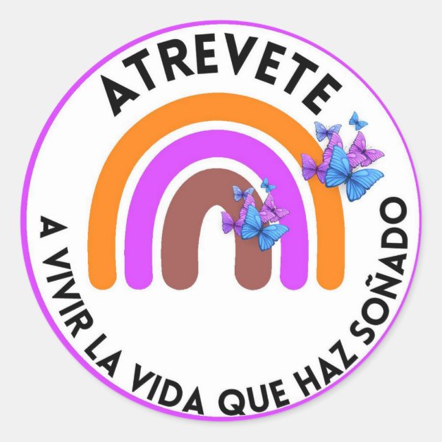 Pegatina/ Stickers redondo con frase motivadora (Devant)